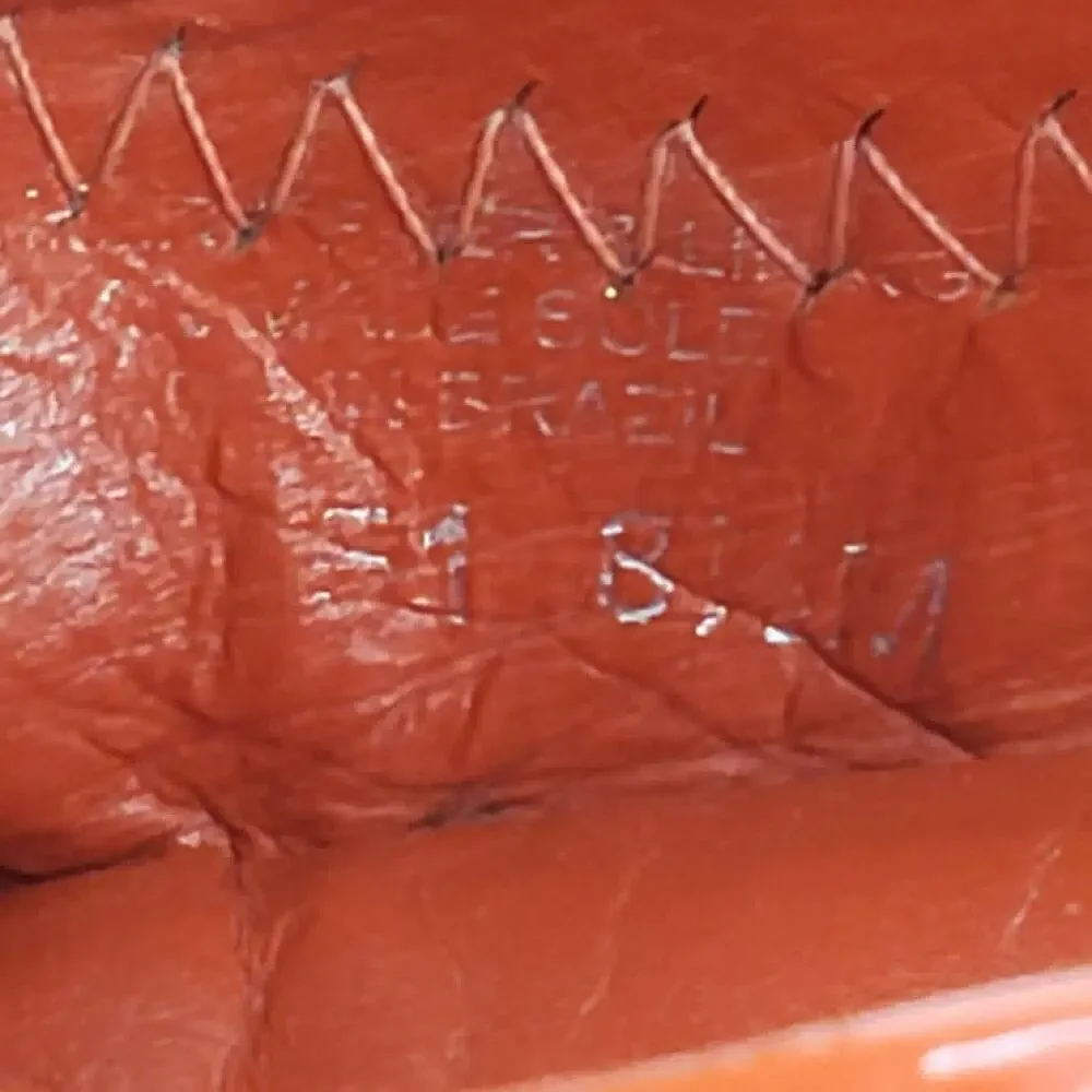 Tory Burch Reva Patent Leather Logo Ballet Flats Orange Ref Women’s Size 8.5